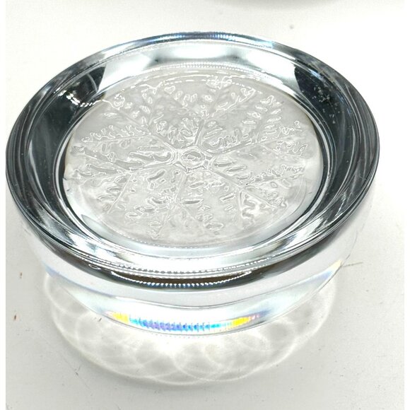 Garanti France Cristal 24% Lead Crystal Glass Christmas Snowflake Paperweight - Picture 4 of 12